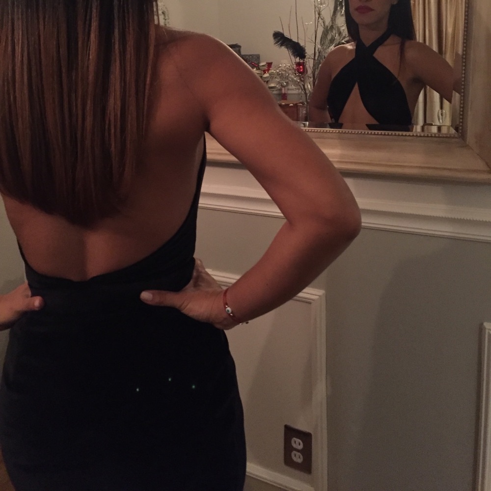 Black Velvet Crossover Dress